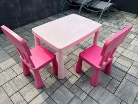 Pro nenarocne - stolek a 2x zidlicka MAMUT IKEA - 1