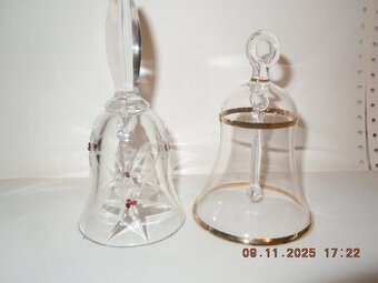 Skleněné zvonky vánoční 2 kusy