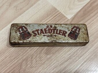 Starožitná plechová krabička na tužky - J.S. STAEDTLER
