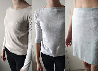 set – 2x dámský svetřik + sukeň – vel. XS