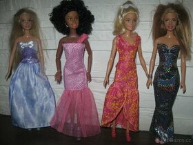 dlouhé metalické šaty na Barbie apod.panenky - 1