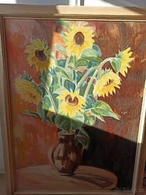 Malovany obraz slunečnice - 1