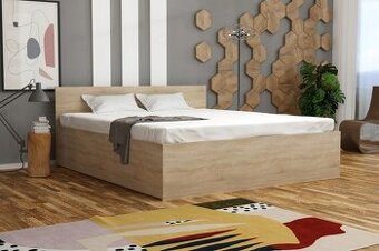 MODERNÍ MANŽELSKÁ POSTEL 160cm dub sonoma