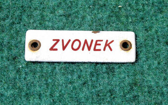 Smaltované štítky-cedule ZVONEK dveře 6x1,8 cm