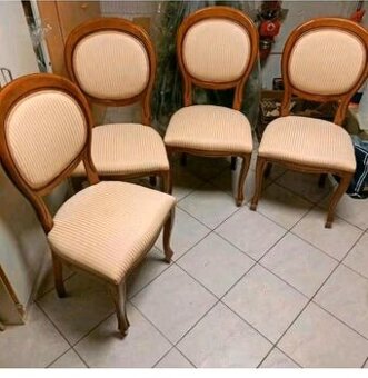 Židle 4 ks - ve stylu biedermeier, nově čalouněné