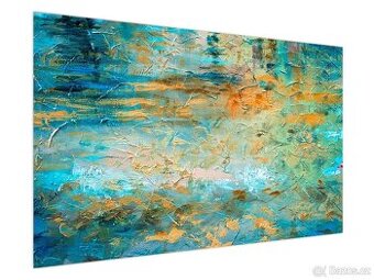 Obraz modré abstrakce 150x100