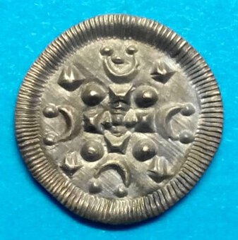 Stříbrná mince král Béla II. Uhersko.