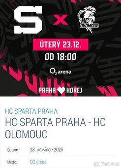 HC Sparta Praha - HC Olomouc- Nabízím vstupenky