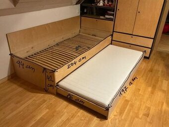 Kvalitní postele s výsuvnými lůžky a matrací