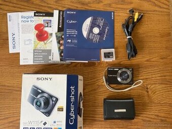 Retro digikompakt Sony Cyber-shot DSC-W115 –kompletní balení