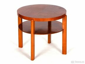 [ 4106 ] Kulatý dubový rtero stolek, Pěkný stav.