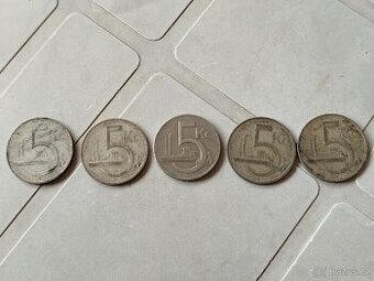 Mince 5 Československo 1929,1930,1938