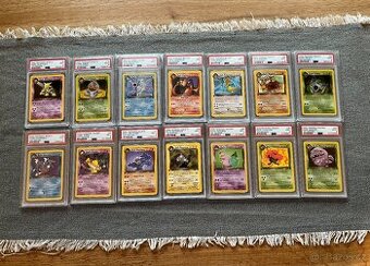 Pokémon TEAM ROCKET [PSA 9] - všechny 1st EDITION RARE karty