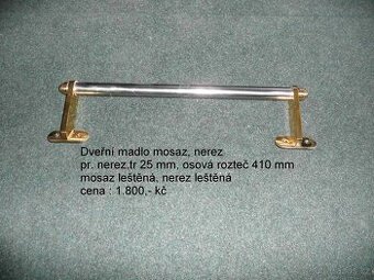Dveřní mosazné a nerezové madlo