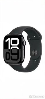 Apple watch 10 46mm, klavírní černá se sportovním řemínkem.