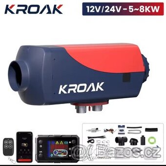 Naftové topení 5-8 kW, 12+24V, Bluetooth, vestavné