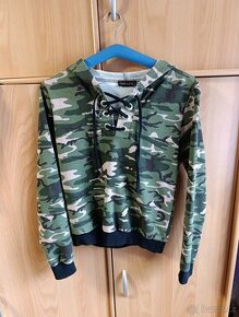 Maskáčová army mikina s kapucí