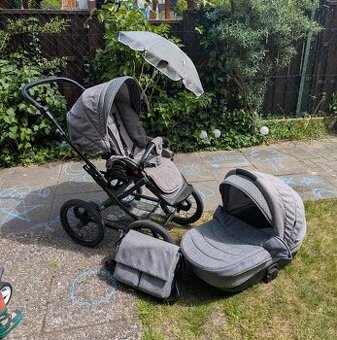 Dětský kočárek Knorr-Baby 2v1 s korbičkou, kočárkem a taškou