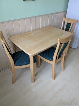 Jídelní stůl 120x75x75 a 3 židle