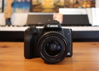 Canon EOS M50 + 15 + 45mm + příslušenství