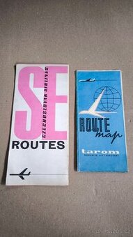 Staré Československé a Rumunské letové mapy aerolinií