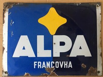 Reklamní cedule smalt ALPA Francovka