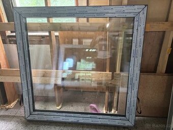 Okno PVC Gealan 1460x1435MM, antracit/bílá, trojsklo Ug=0.5