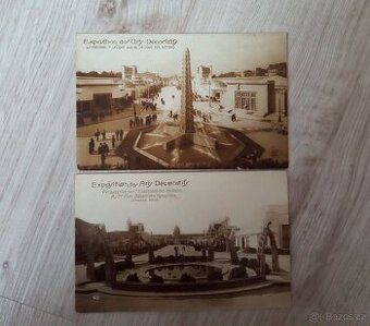 Sada 2 pohlednic Paříž 1925 Exposition des Arts Décoratifs