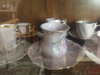 Sbírka šapo růžový porcelán 14 ks