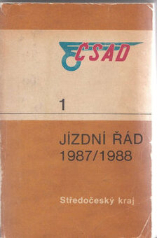 Jizdní řád ČSAD 1987/1988 Středočeský kraj