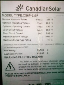 panely CanadianSolar CS6P-235P