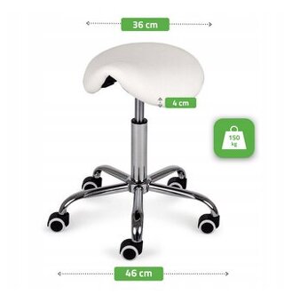 KOSMETICKÁ STOLIČKA NA KOLEČKÁCH SEDLO OTOČNÁ STOLIČKA