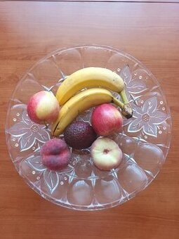 SKLENĚNÁ DEKOROVANÁ  MÍSA NA OVOCE  - 35 CM