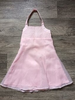 Dětské růžové šaty za krk, vel. 7 - 8 let