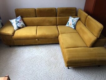 Sedací souprava rohová rozkládací+křeslo “ušák” s podnožkou