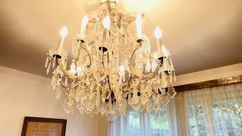 Starožitný tereziánský křišťálový lustr