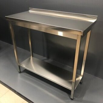 Nerezový pracovní stůl s policí