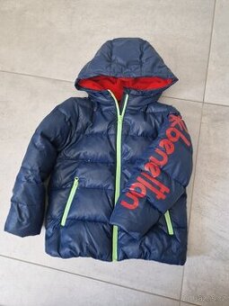 Dětská péřová zimní bunda Benetton S,vel.6-7 let