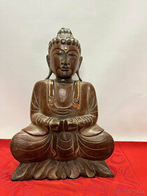 Stará dřevěná socha, Budha 2, Indonésie, 32cm