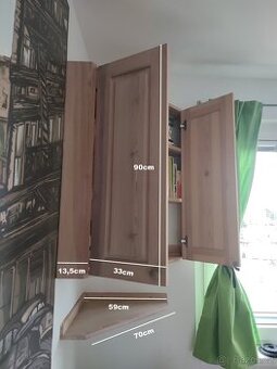 Dřevěná skříňka + polička na míru - 1