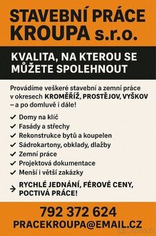 🛠️ Stavební práce Kroupa s.r.o.