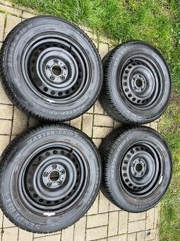 4x plechové kola 5x114 R16, zimní pneu 80%