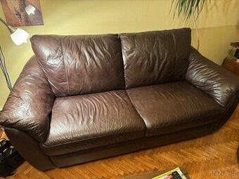 Kožená sedačka - pravá kůže, pohodlná, zachovalá