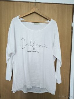 Dámské bílé triko s dlouhým rukávem