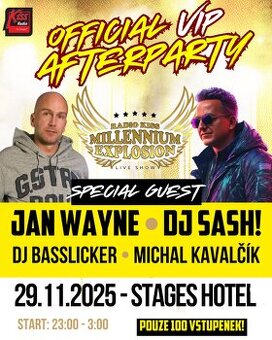 2 vstupenky na VIP AfterParty Millennium Explosion