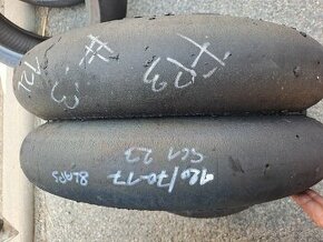 Pneumatiky slick  pár kol jeté Pirelli 120/70-17 a jiné