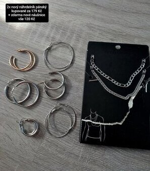 Pánské řetízky nové + nové dámské náušnice zdarma