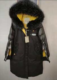 Nová dámská bunda s pravou kožešinou, velikost M