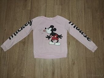 Růžová mikina MICKEY MOUSE zn. H§M Disney vel. 10-12 let