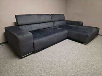 Sedačka semiš tmavě modrá ELEKTRIC. rozkládací na jednolůžko